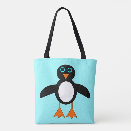 Cute Penguin Canvas tas (Achterkant)