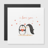 Cute Penguin Card - For Anniversary I Love You (Voorkant / Achterkant)