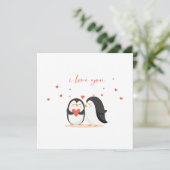 Cute Penguin Card - For Anniversary I Love You Kaart (Staand voorkant)