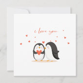 Cute Penguin Card - For Anniversary I Love You Kaart (Voorkant)