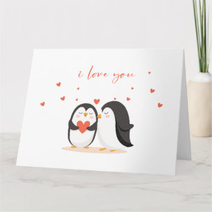Cute Penguin Card - Voor Jubileum hou ik van je Kaart