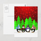 Cute Penguin Carolers Briefkaart (Voorkant / Achterkant)