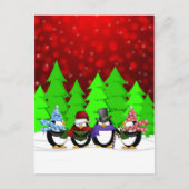 Cute Penguin Carolers Briefkaart (Voorkant)