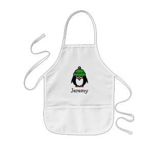 Cute penguin cartoon apron voor kinderen   Aangepa Kinder Schort