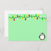 Cute Penguin Cartoon Blank Custom Christmas Notitiekaartje (Voorkant / Achterkant)