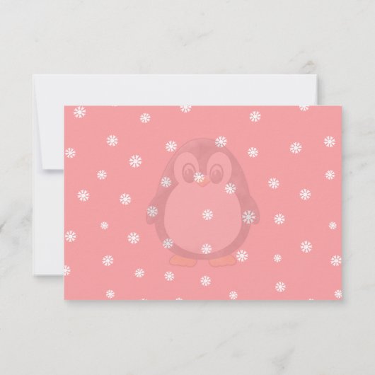 Cute Penguin Cartoon Blank Custom Christmas Winter Notitiekaartje (Achterkant)