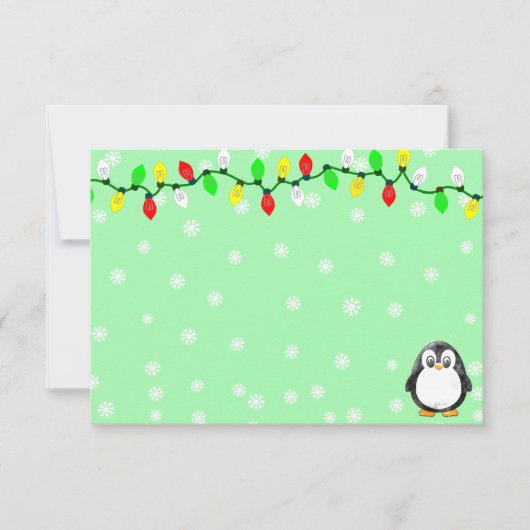 Cute Penguin Cartoon Blank Custom Christmas Winter Notitiekaartje (Voorkant)