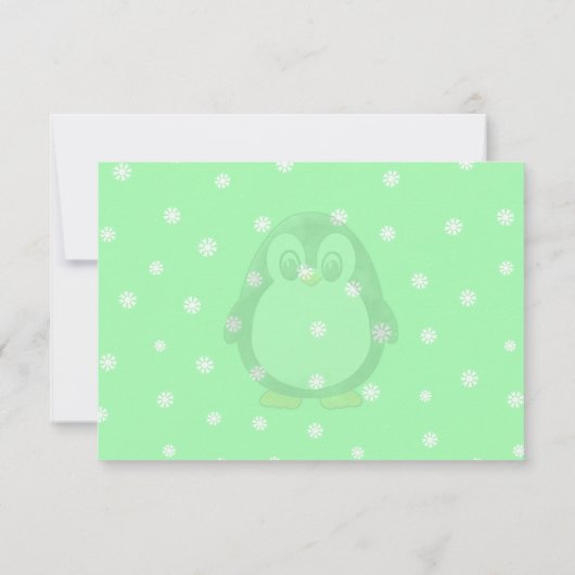 Cute Penguin Cartoon Blank Custom Christmas Winter Notitiekaartje (Achterkant)