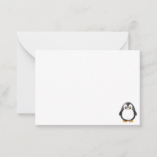 Cute Penguin Cartoon Blank Custom Notitiekaartje (Voorkant)