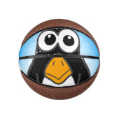 Cute Penguin Cartoon Illustrated Blue Basketbal (Voorkant)