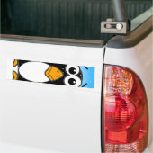 Cute Penguin Cartoon Illustrated Blue Bumpersticker (Op Truck)