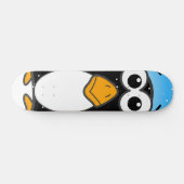 Cute Penguin Cartoon Illustrated Blue Persoonlijk Skateboard (Horizontaal)