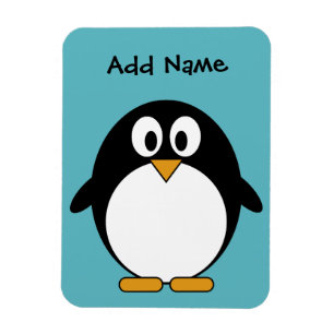 Cute Penguin Cartoon met Area for Name Magneet