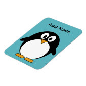 Cute Penguin Cartoon met Area for Name Magneet (Linkerzijde)