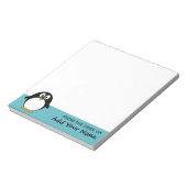Cute Penguin Cartoon met Area for Name Notitieblok (Linkerzijde)