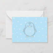 Cute Penguin Cartoon Snow Custom Monogram Notitiekaartje (Achterkant)
