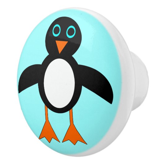 Cute Penguin Ceramic Knob. Keramische Knop (Rechts)