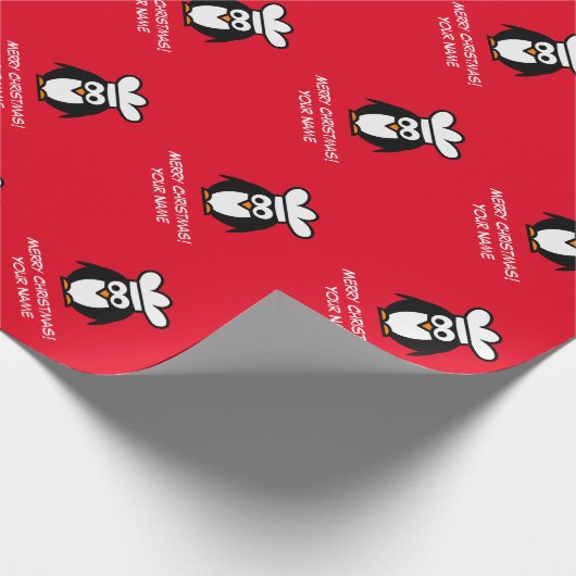 Cute penguin chef cook cartoon Custom Cadeaupapier (Hoek)