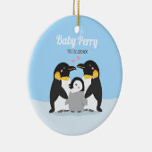 Cute Penguin Chick en Family Personalized Keramisch Ornament (Rechts)