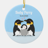 Cute Penguin Chick en Family Personalized Keramisch Ornament (Voorkant)