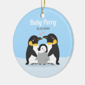 Cute Penguin Chick en Family Personalized Keramisch Ornament (Links)