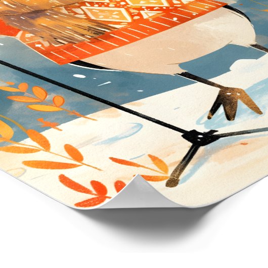 Cute Penguin Christmas Animal Nursery Art Print  (Hoek)