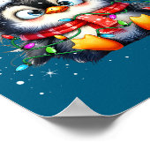 Cute Penguin Christmas Lights Penguins Lover Girls Poster (Hoek)