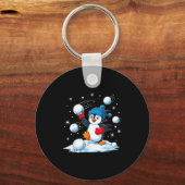 Cute Penguin Christmas Pajamas Shirt Boys, Penguin Sleutelhanger (Voorkant)
