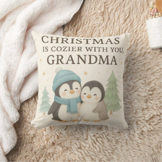 Cute Penguin Christmas Pillow for Grandma – Gift Kussen