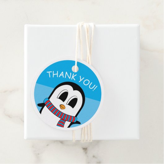 Cute Penguin Circle Label (In situ)