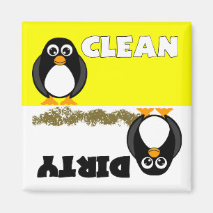 Cute Penguin Clean/Dirty Dishwasher Magnet