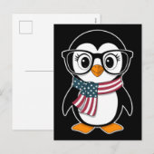 Cute Penguin Coffee Lover Emotional Cartoon Design Feestdagenkaart (Voorkant / Achterkant)