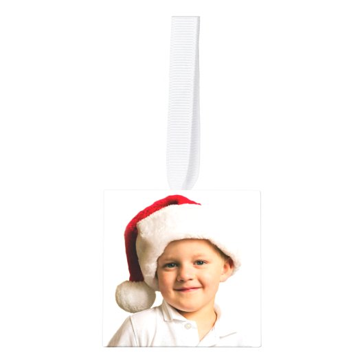 Cute Penguin Confetti Snow Kinder Photo Template Kubus Ornament (Voorkant)