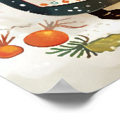 Cute Penguin Cooking Watercolor Winter Nursery Poster (Hoek)