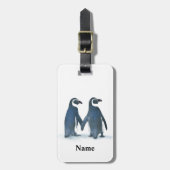 Cute Penguin Couple Holding Hands Bagagelabel (Voorkant verticaal)