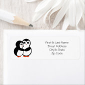 Cute Penguin Couple Hugging Etiket (Insitu)