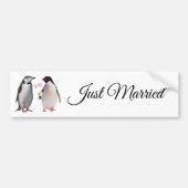 Cute Penguin Couple net gehuwde Bumpersticker (Voorkant)