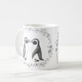 Cute Penguin Couple Perfect Pebble Penguin Wedding Koffiemok (Voorkant links)