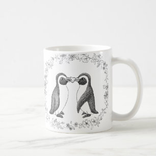 Cute Penguin Couple Perfect Pebble Penguin Wedding Koffiemok
