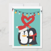 Cute Penguin Couple Persoonlijke Kerstmis Feestdagenkaart (Voorkant)