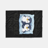 Cute Penguin Cuddle Cozy Sleep Matching Couple  Fleece Deken (Voorkant (Horizontaal))