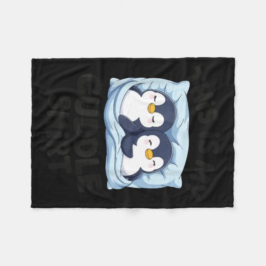 Cute Penguin Cuddle Cozy Sleep Matching Couple Fleece Deken (Voorkant (Horizontaal))