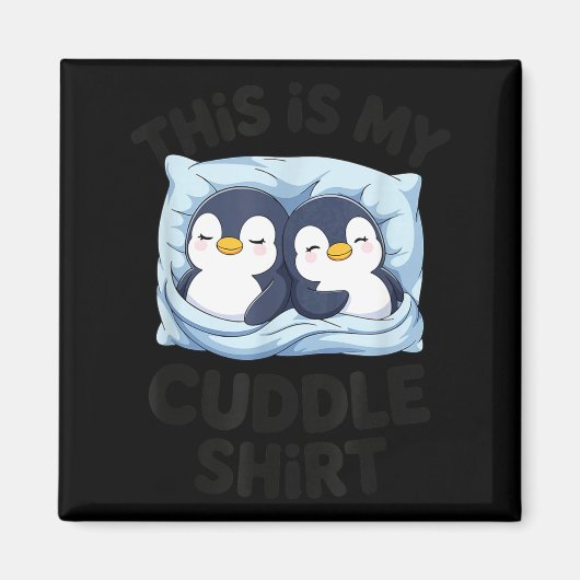 Cute Penguin Cuddle Cozy Sleep Matching Couple  Magneet (Voorkant)
