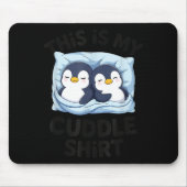 Cute Penguin Cuddle Cozy Sleep Matching Couple Muismat (Voorkant)