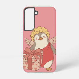 Cute Penguin Cupid Galentine Phone Case - Samsung Galaxy Hoesje