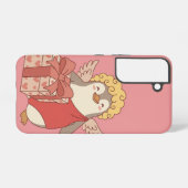 Cute Penguin Cupid Galentine Phone Case - Samsung Galaxy Hoesje (Achterkant horizontaal)