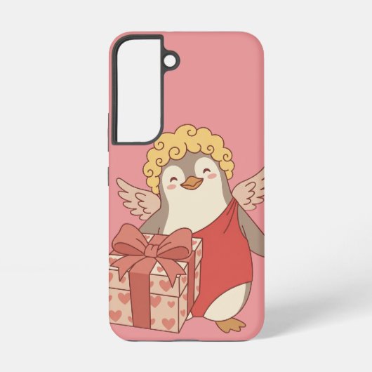 Cute Penguin Cupid Galentine Phone Case - Samsung Samsung Galaxy Hoesje (Achterkant)