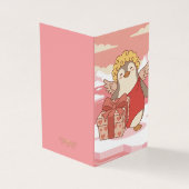 Cute Penguin Cupid Mini Valentine Cards for Kids Kaart (Buitenkant)