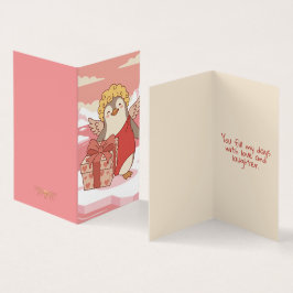 Cute Penguin Cupid Mini Valentine Cards for Kids Kaart