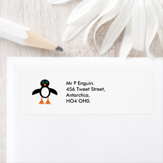 Cute Penguin Custom Adresetiketten Etiket (Insitu)